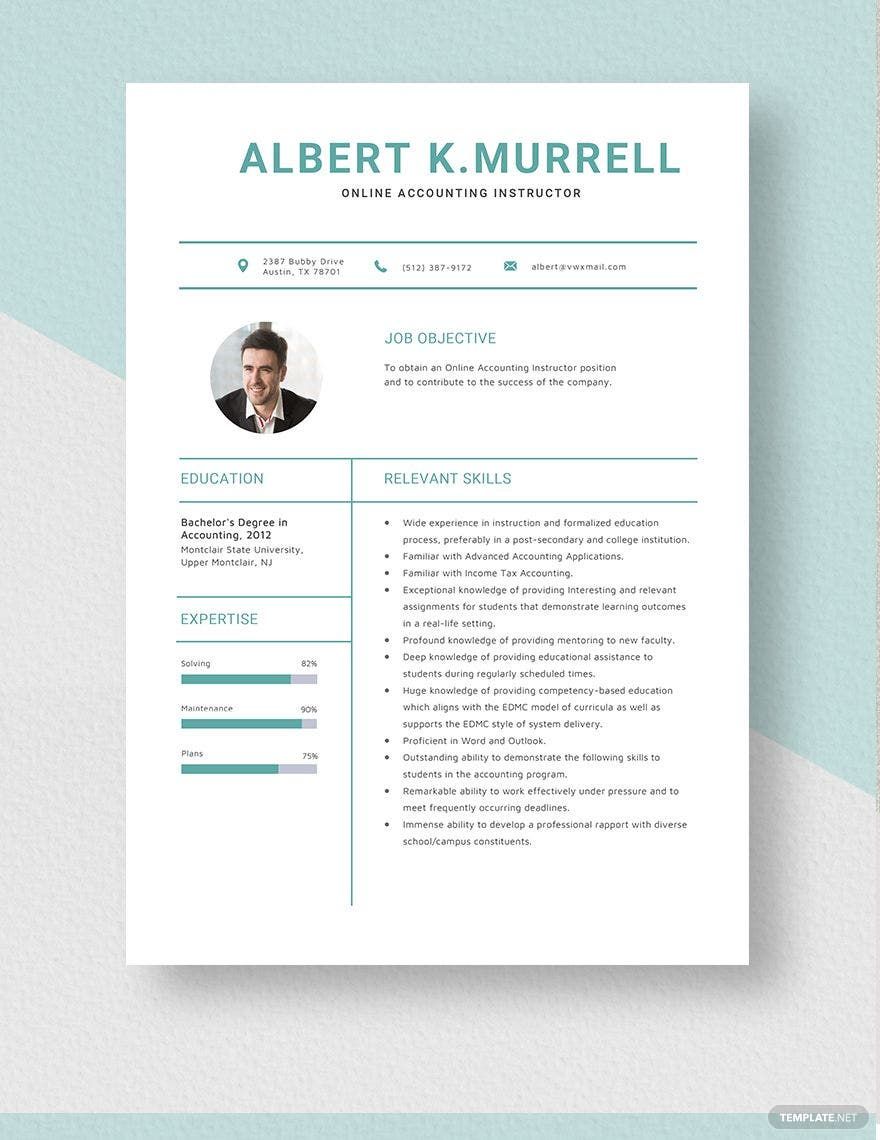Online Accounting Instructor Resume