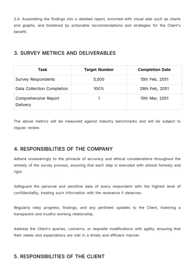 Free Marketing Market Survey Agreement Template to Edit Online