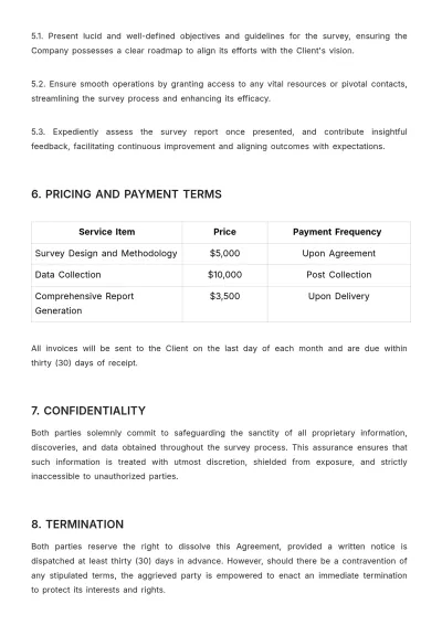 Free Marketing Market Survey Agreement Template to Edit Online