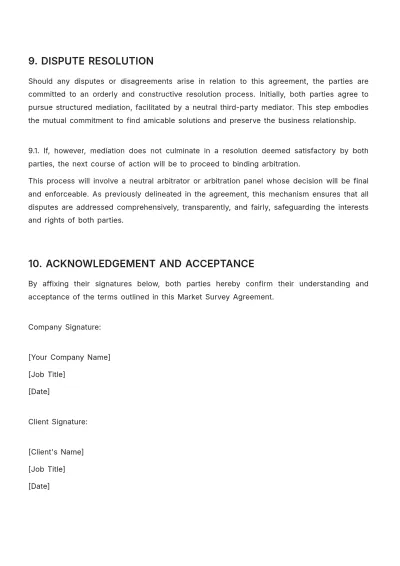 Free Marketing Market Survey Agreement Template to Edit Online