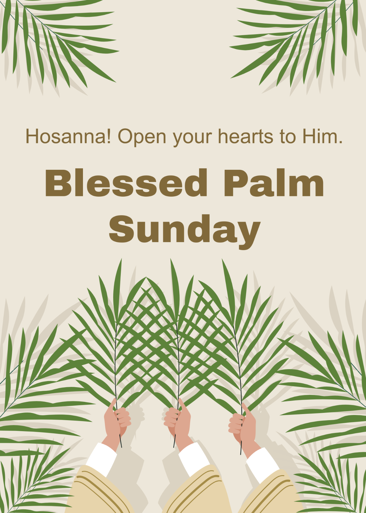 Palm Sunday Greeting Card Template