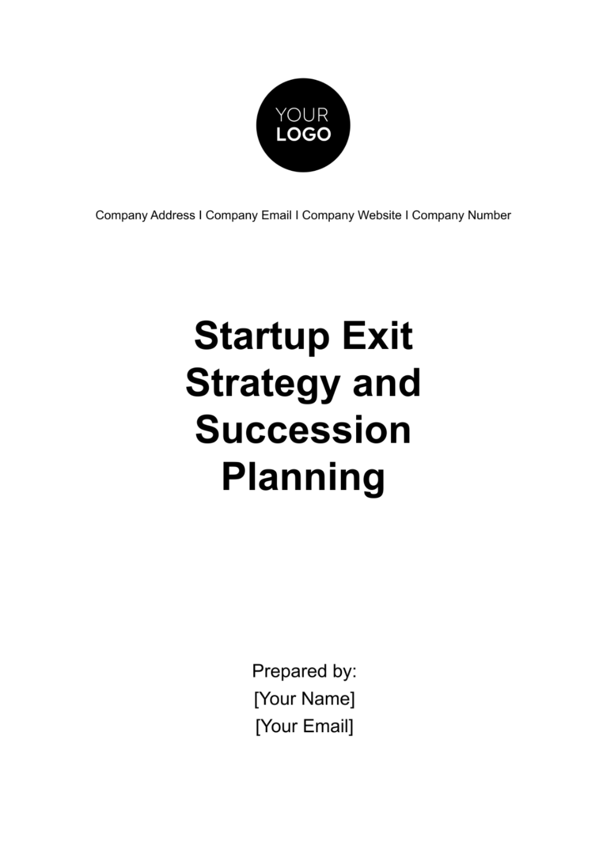 Startup Exit Strategy and Succession Planning Template