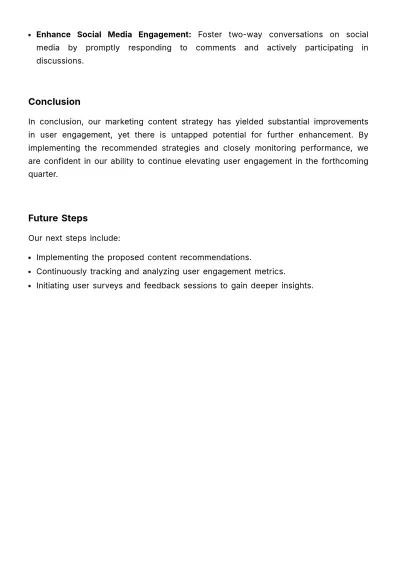 Free Marketing User-Engagement Content Report Template to Edit Online