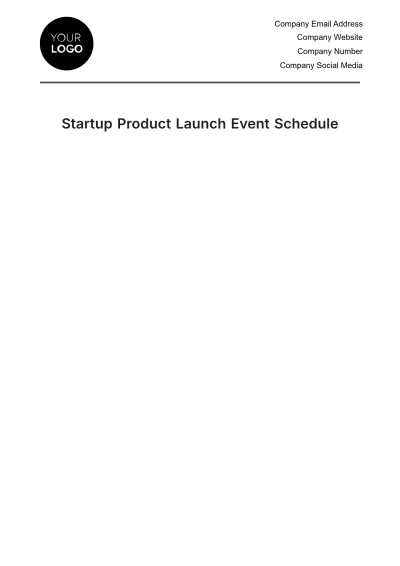Free Startup Product Launch Event Schedule Template to Edit Online