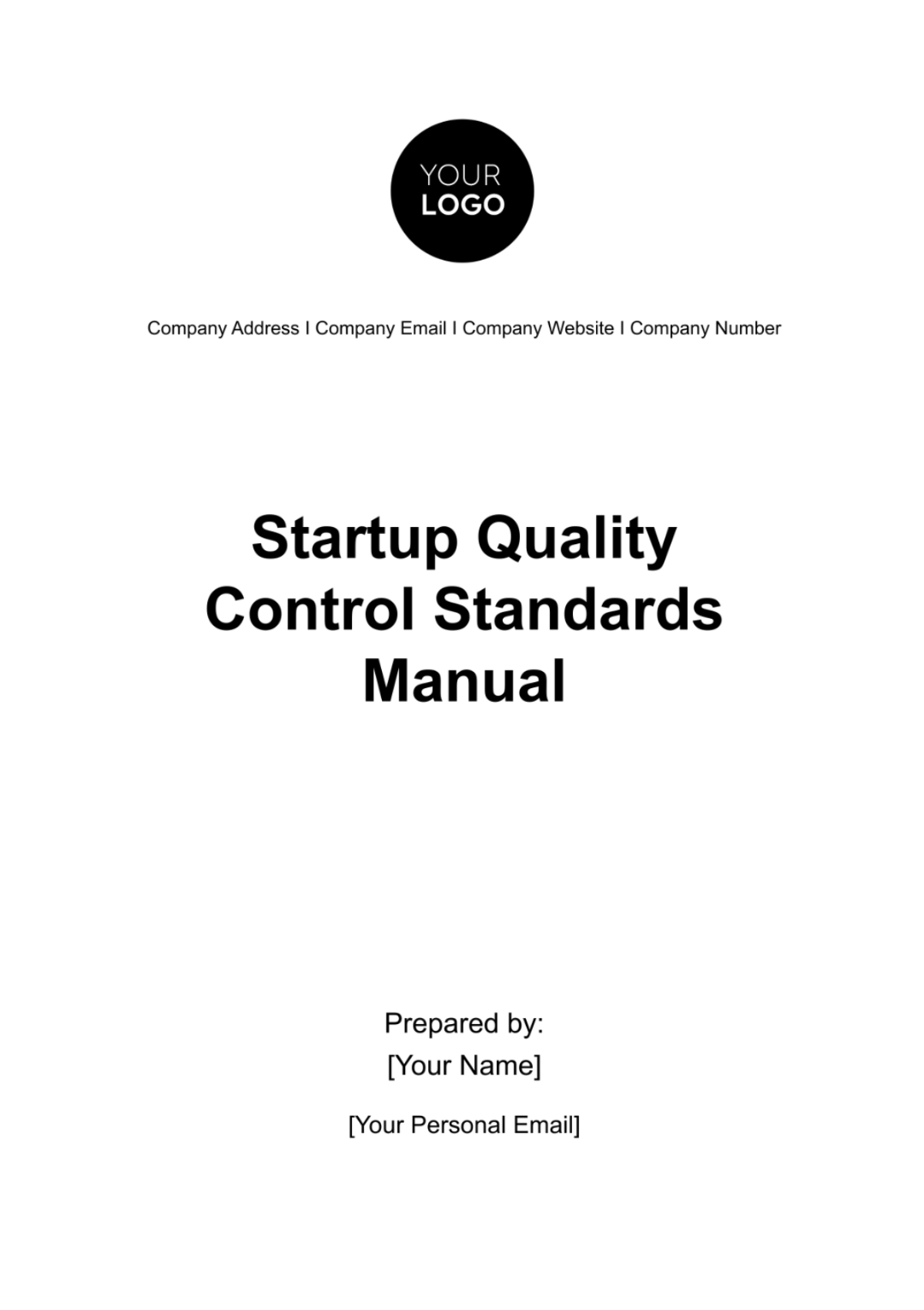 Startup Quality Control Standards Manual Template