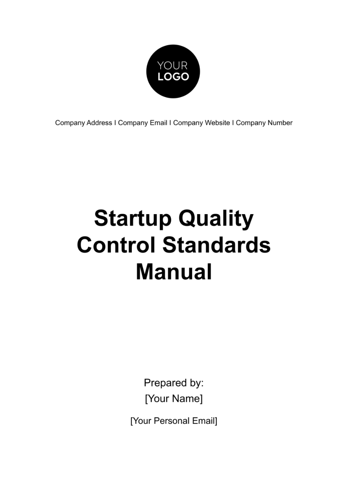 Startup Quality Control Standards Manual Template