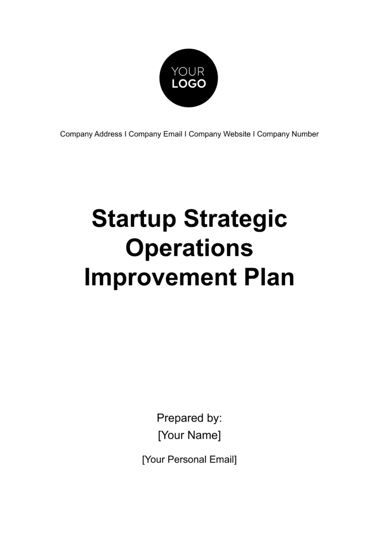 Free Startup Strategic Operations Improvement Plan Template