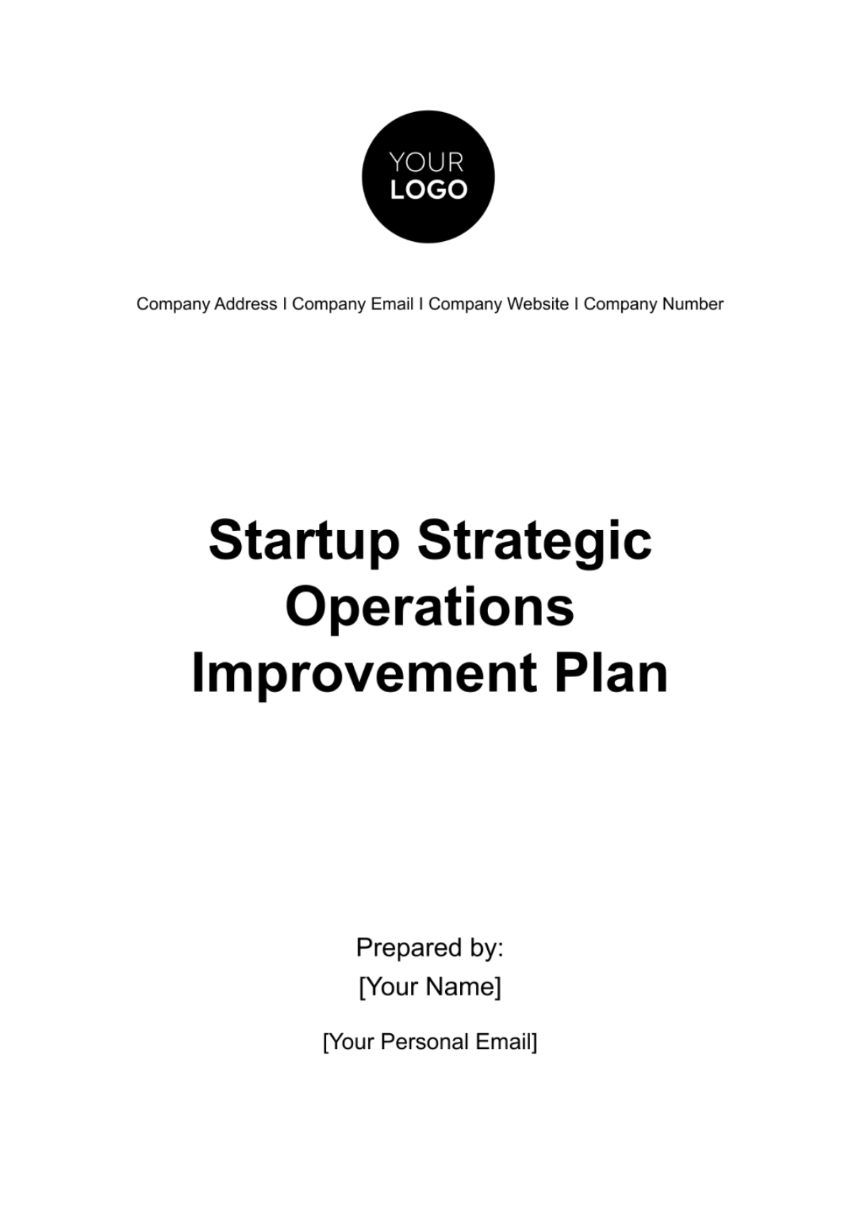 Startup Strategic Operations Improvement Plan Template - Edit Online & Download