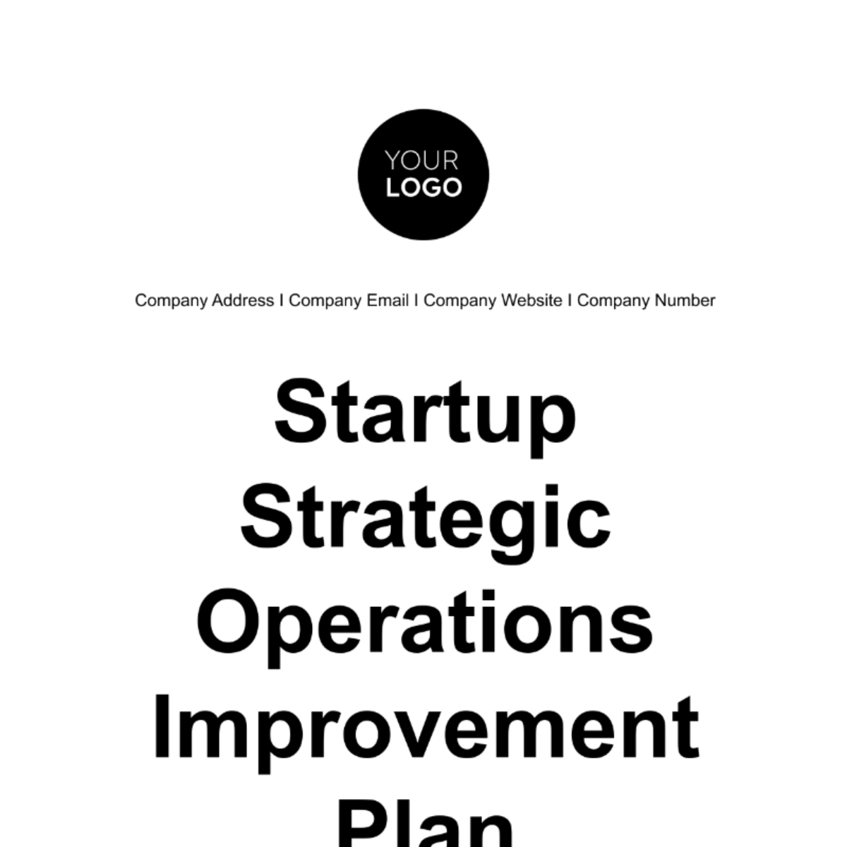 Startup Strategic Operations Improvement Plan Template