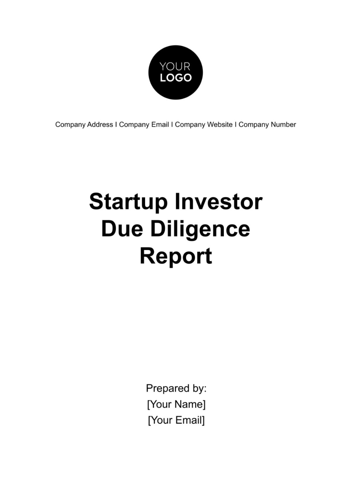 Startup Investor Due Diligence Report Template