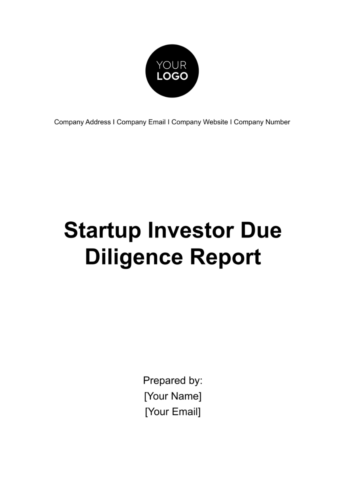 Startup Investor Due Diligence Report Template - Edit Online & Download