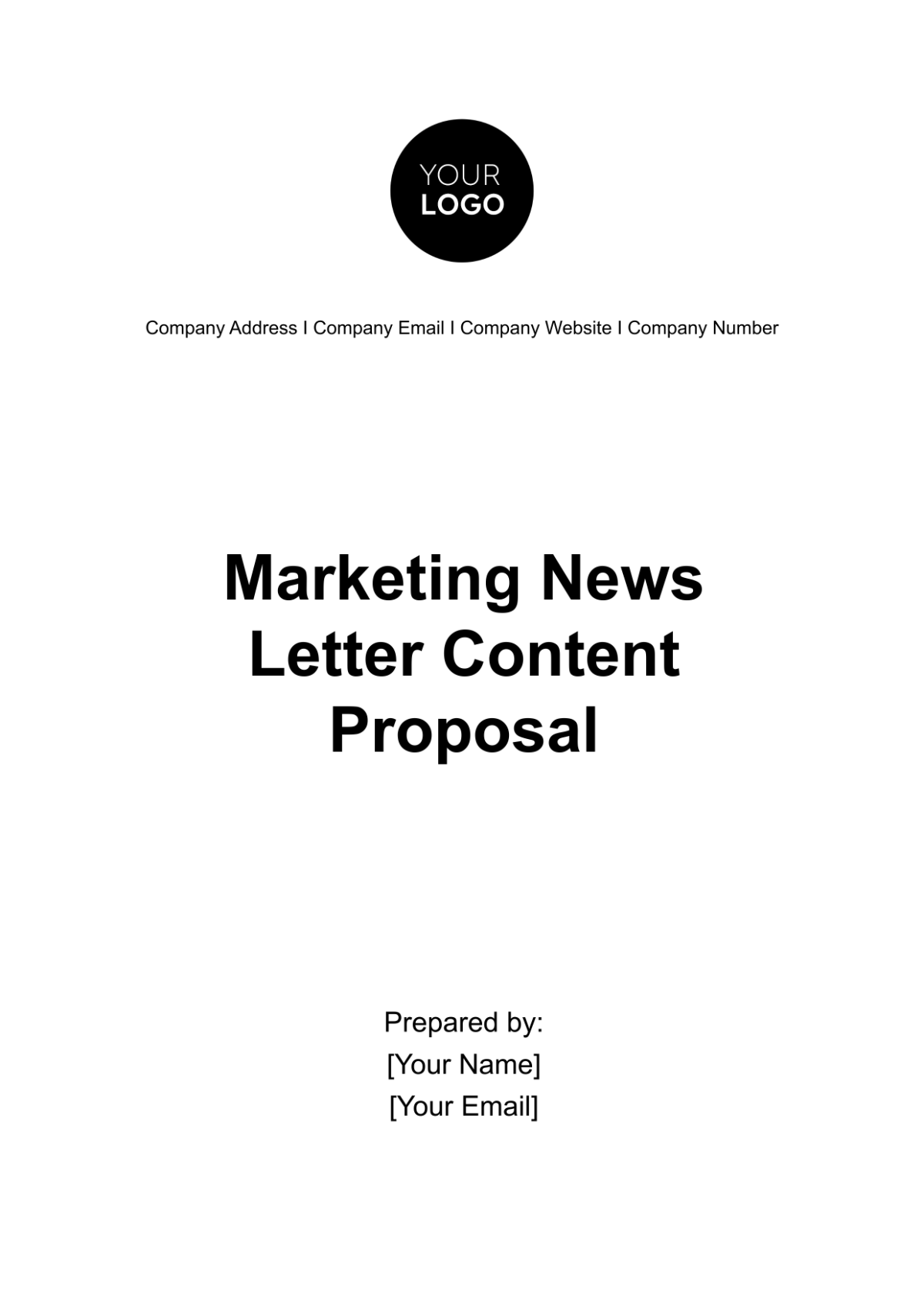 Marketing Newsletter Content Proposal Template - Edit Online & Download