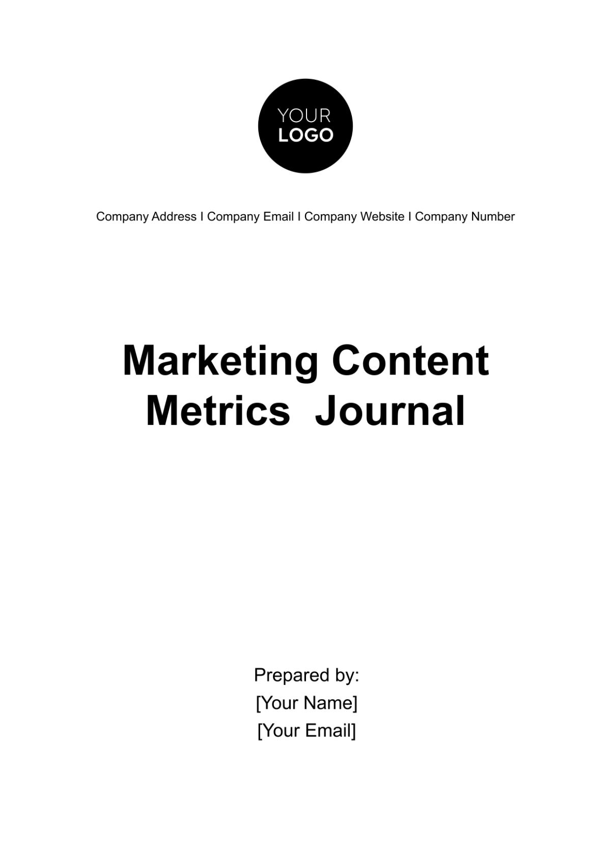 Marketing Content Metrics Journal Template