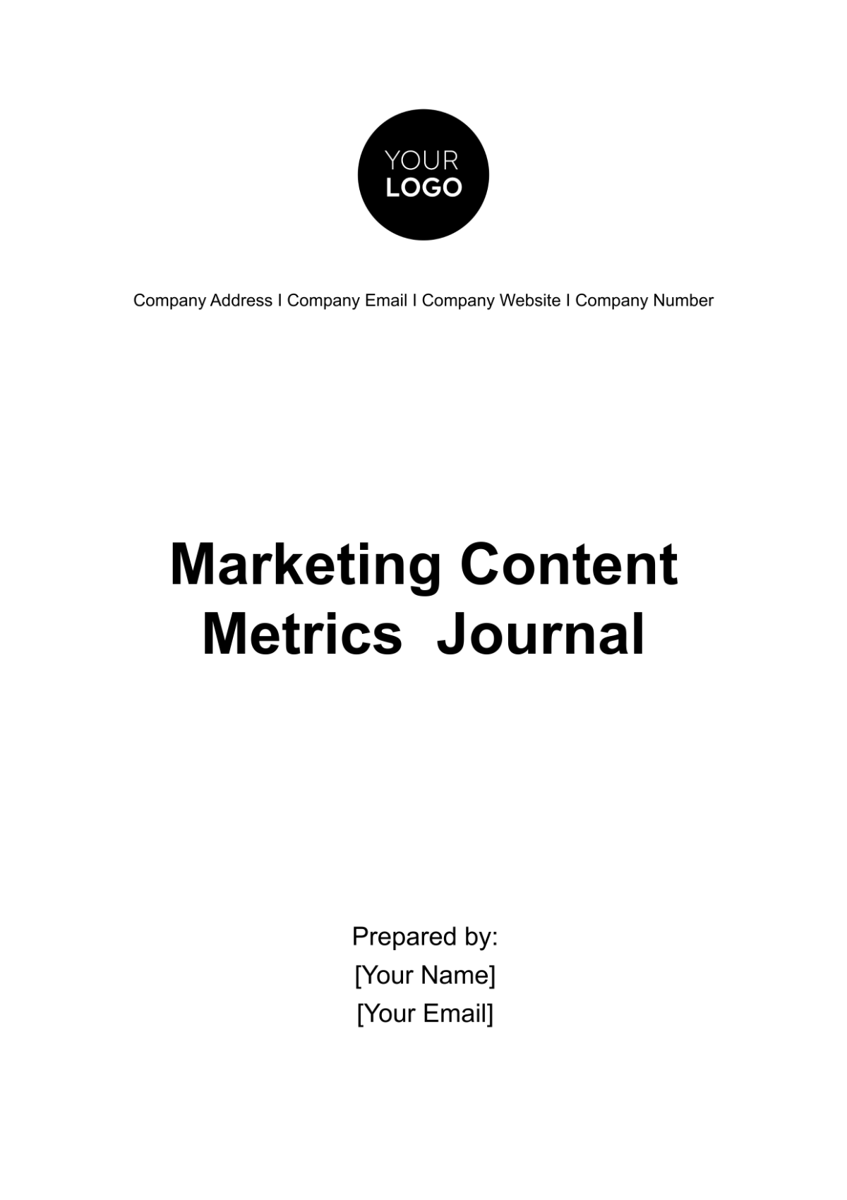 Marketing Content Metrics Journal Template - Edit Online & Download