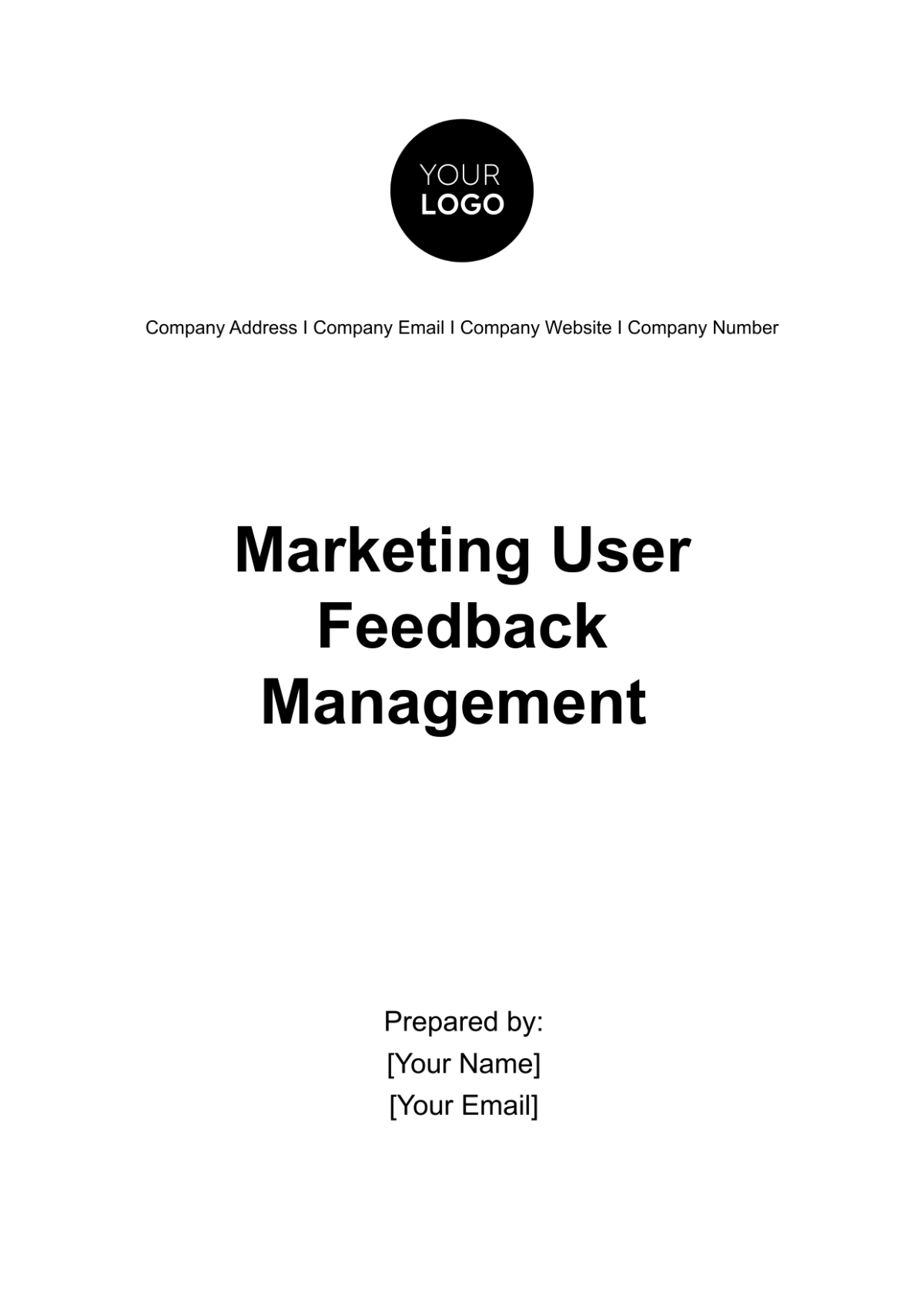 Free Marketing User Feedback Management Plan Template