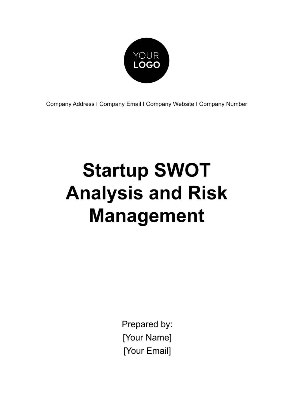 Startup SWOT Analysis and Risk Management Plan Template