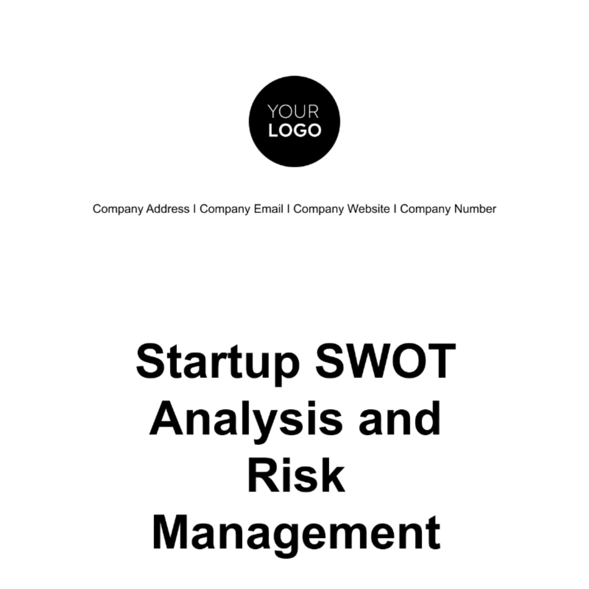 Startup SWOT Analysis and Risk Management Plan Template