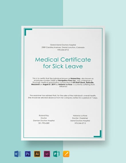 medical letter certificate leave Leave Sick Template: Download Medical for FREE Certificate