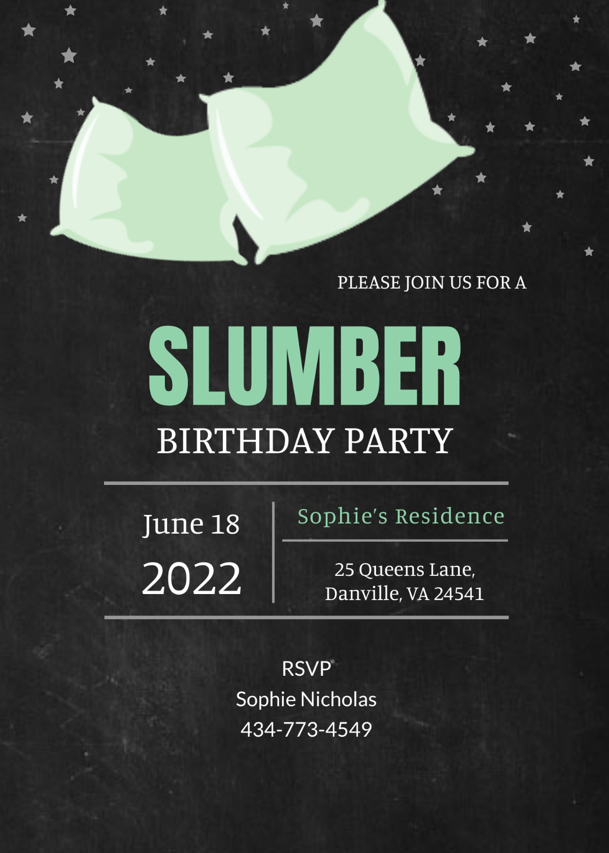 Free Slumber Party Invitation Template