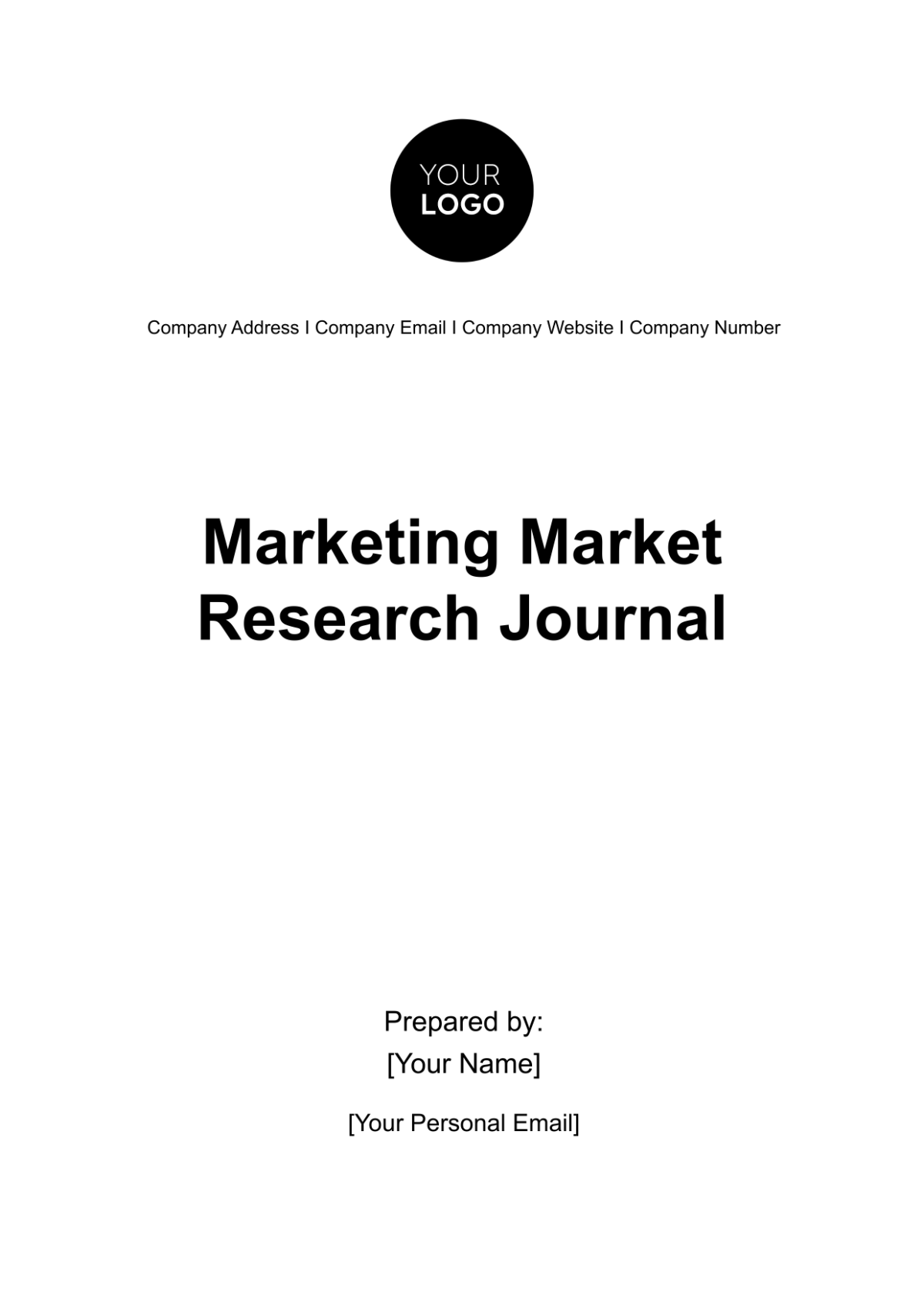 Free Marketing Market Research Journal Template