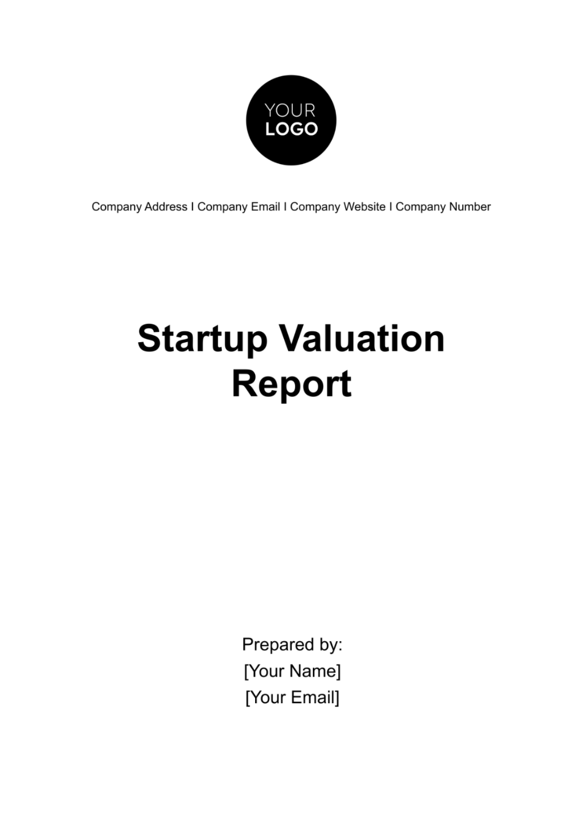Startup Valuation Report Template