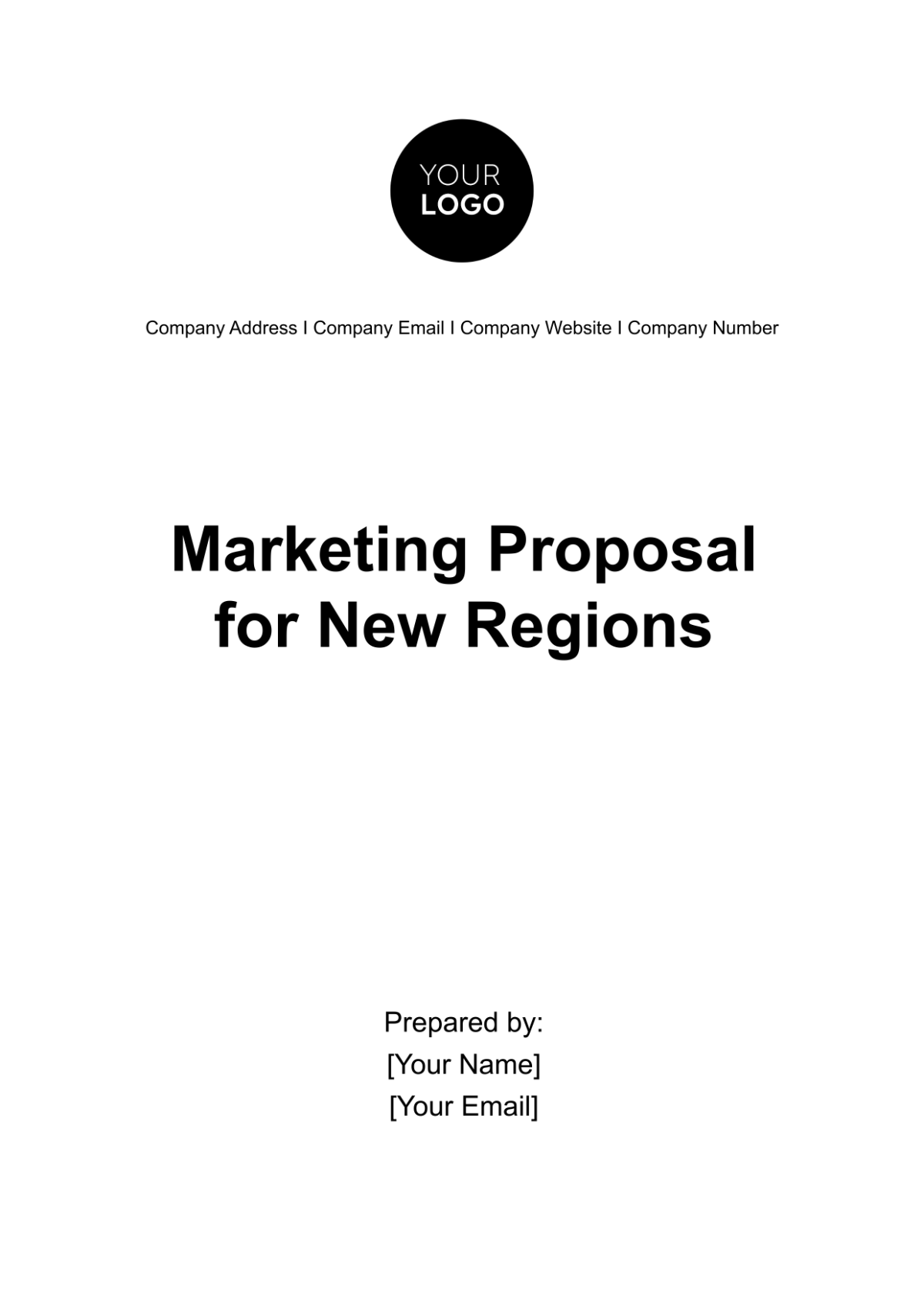 Free Marketing Proposal for New Regions Template