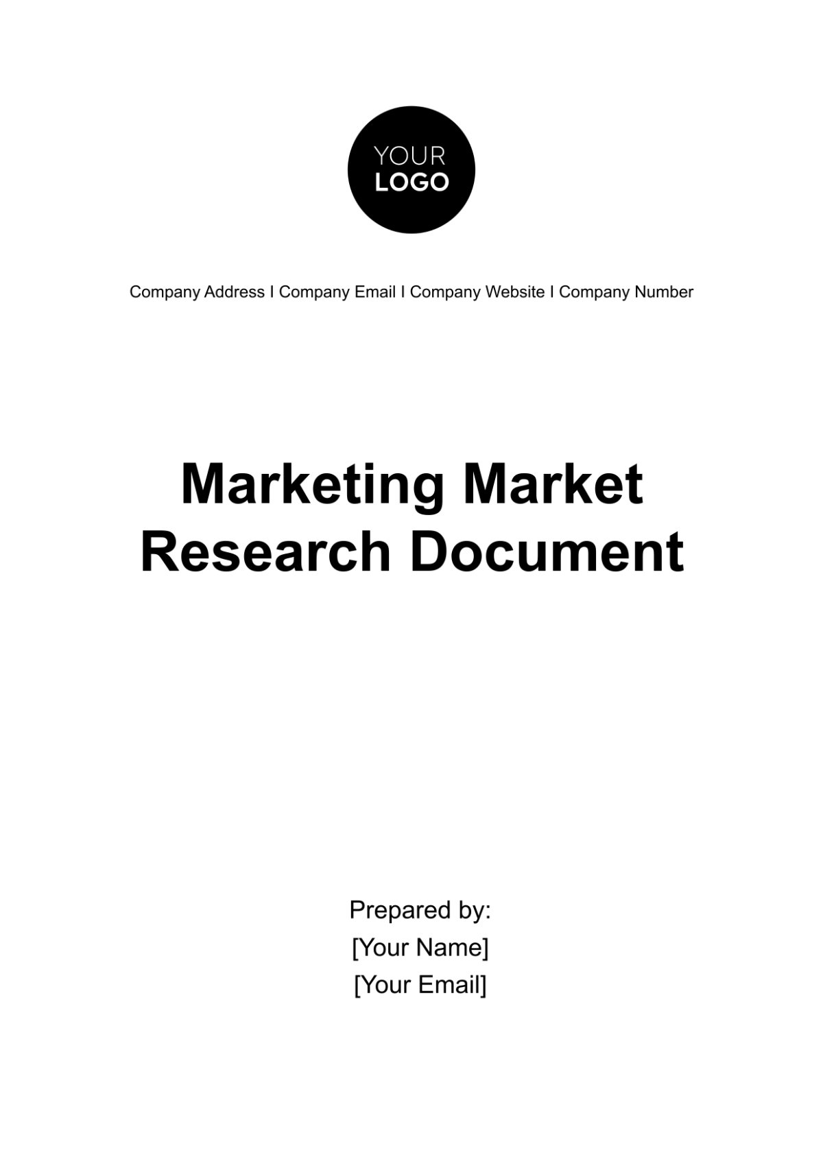 Marketing Market Research Document Template