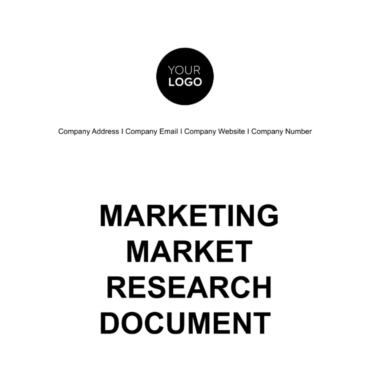 Marketing Market Research Document Template
