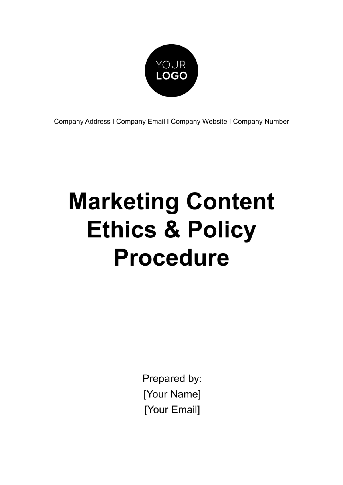 Marketing Content Ethics & Policy Procedure Template