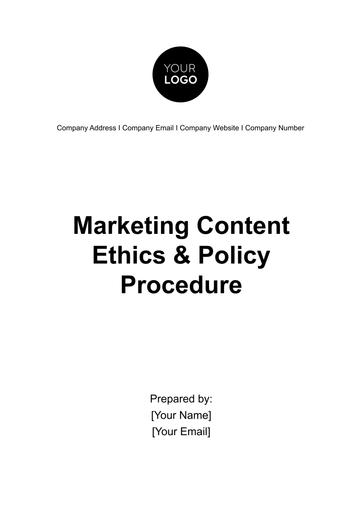 Marketing Content Ethics & Policy Procedure Template - Edit Online & Download