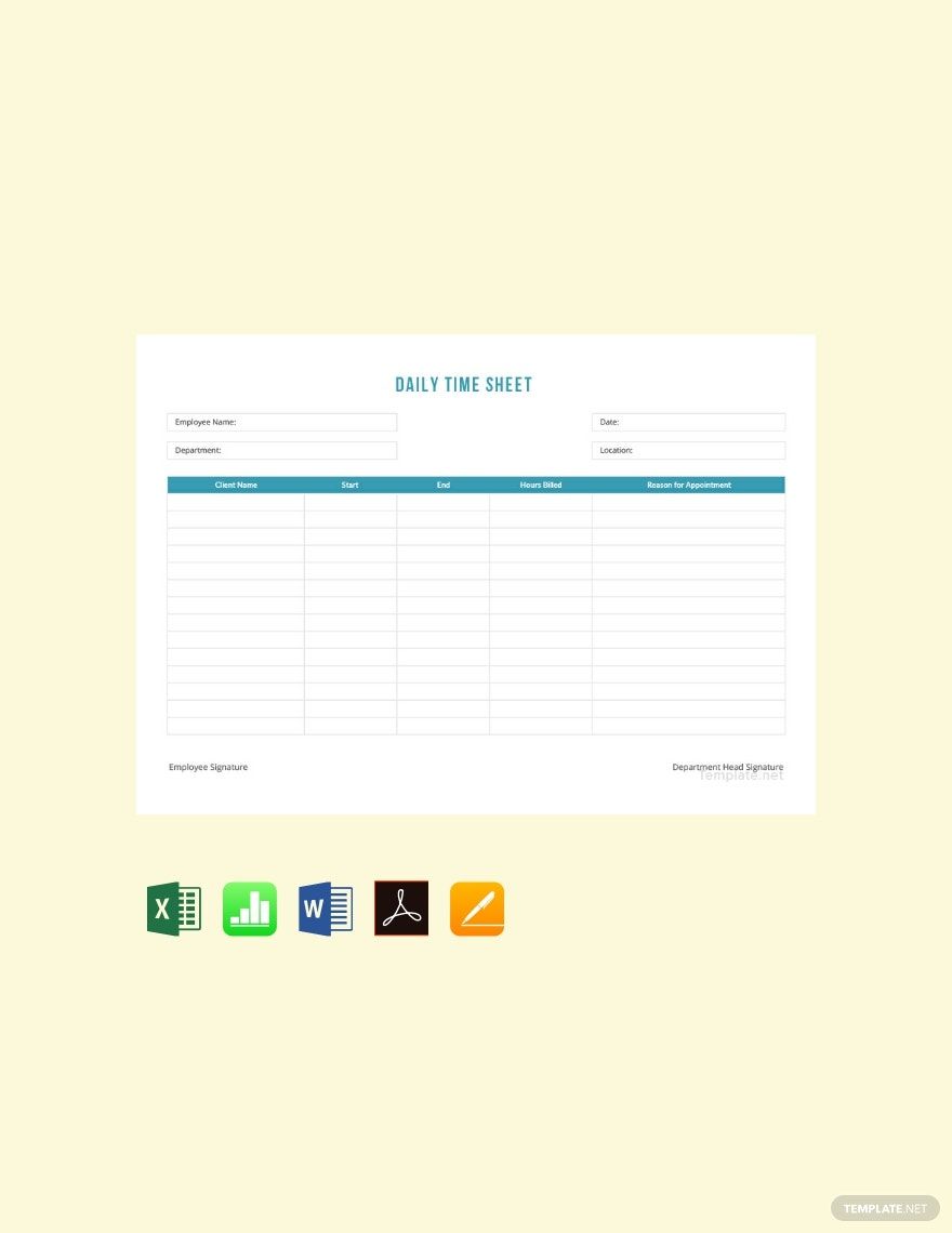 Daily Overtime Sheet Template - Google Docs, Google Sheets, Excel, Word ...