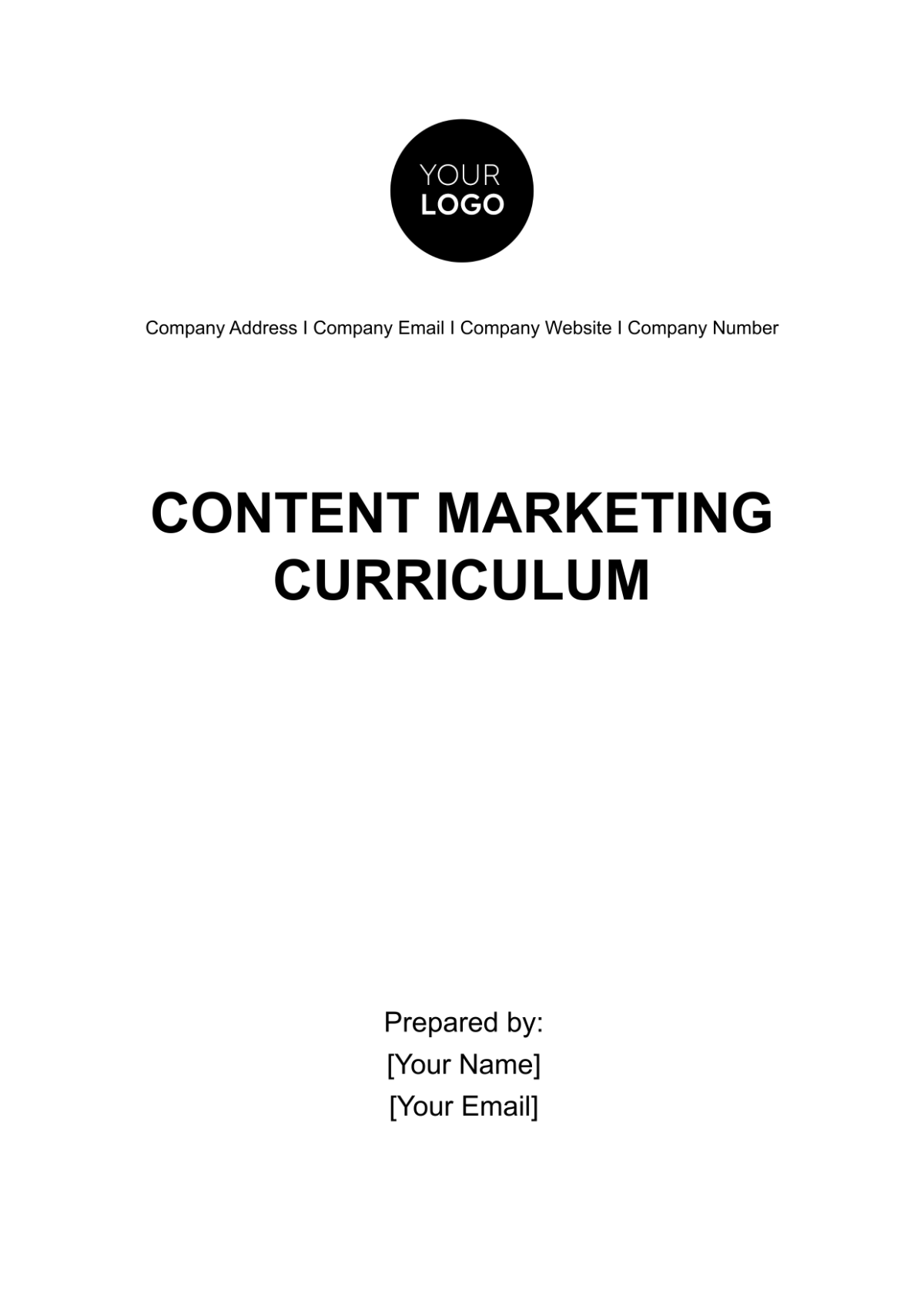 Free Content Marketing Curriculum Template