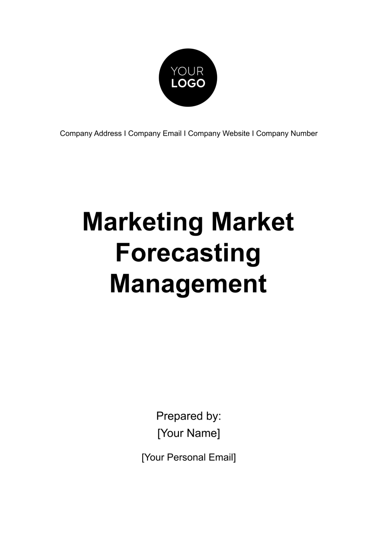 Free Marketing Market Forecasting Management Template