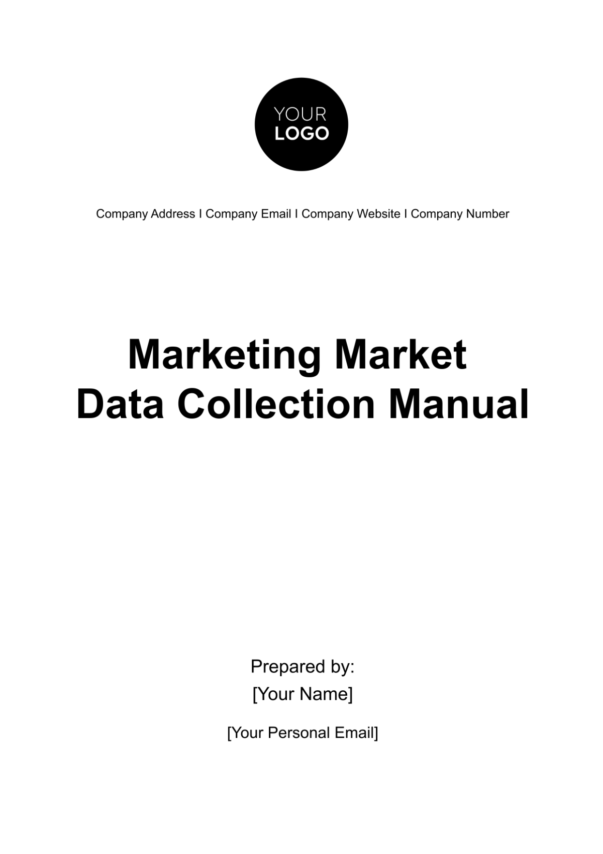 Marketing Market Data Collection Manual Template