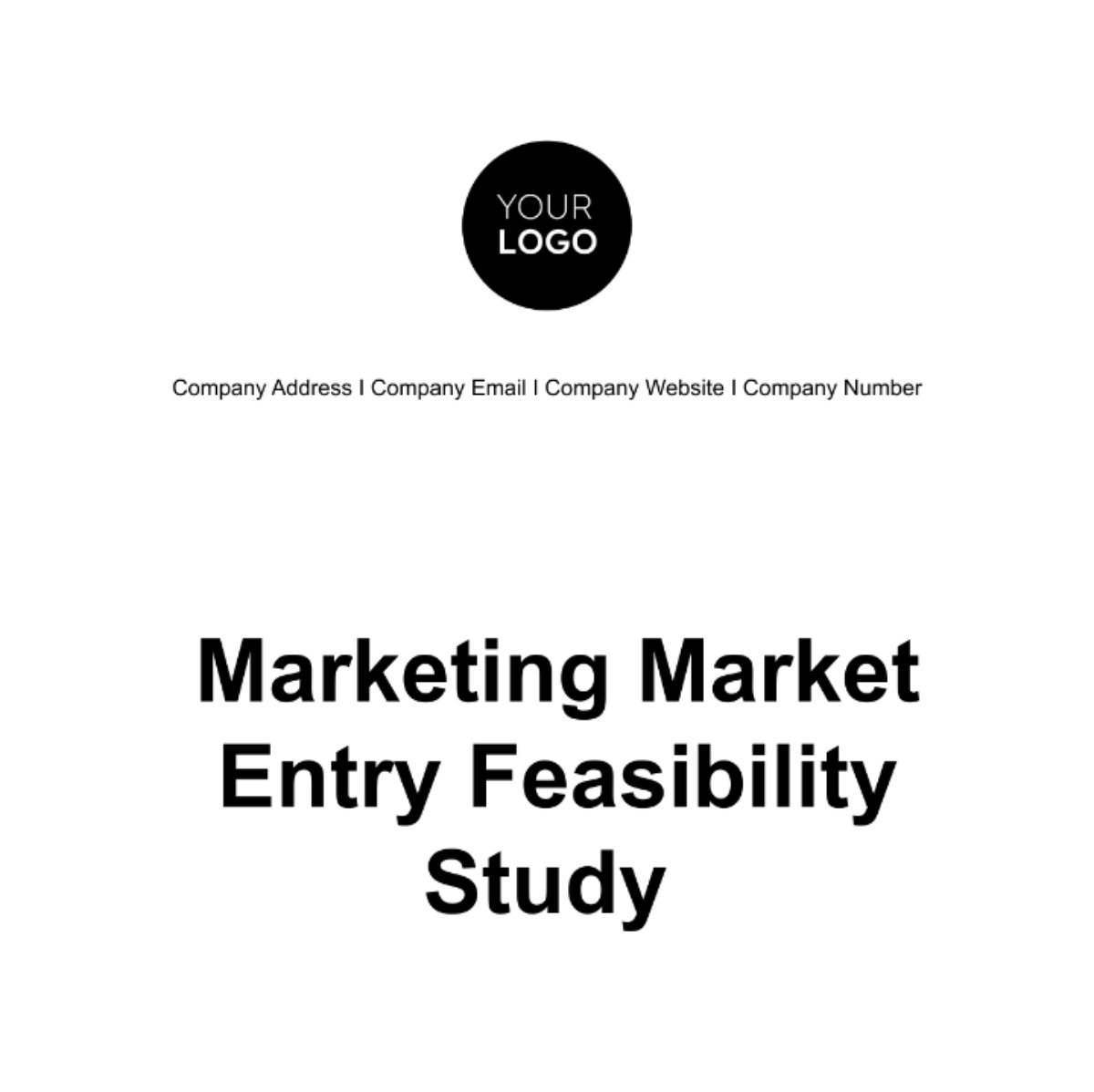Marketing Market Entry Feasibility Study Template