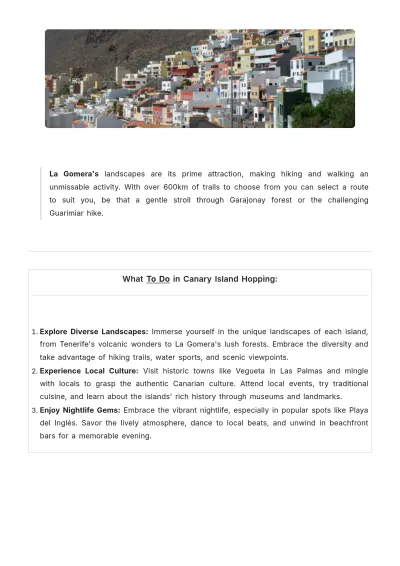 Free Canary Island Hopping Itinerary Template to Edit Online