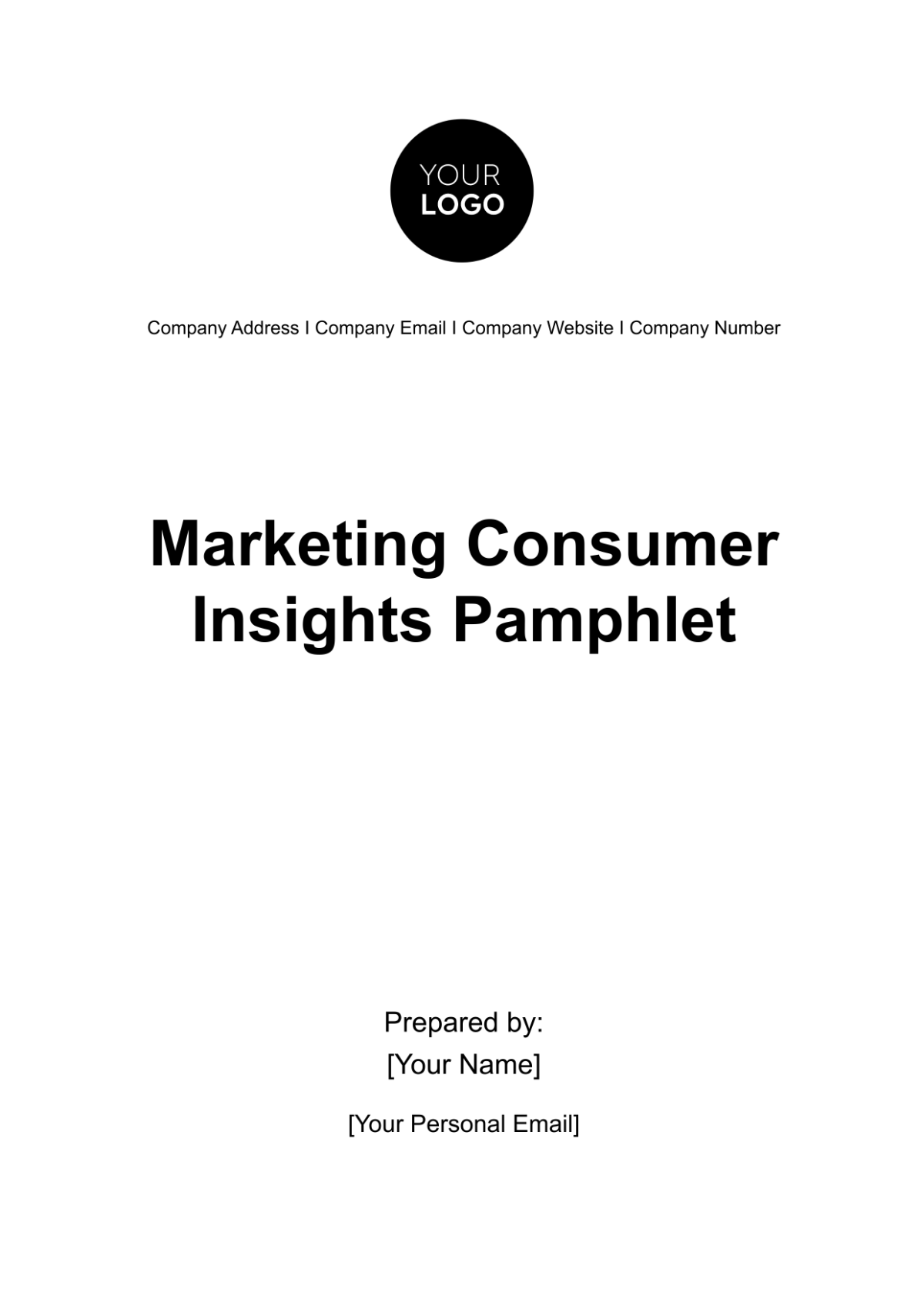 Free Marketing Consumer Insights Pamphlet Template