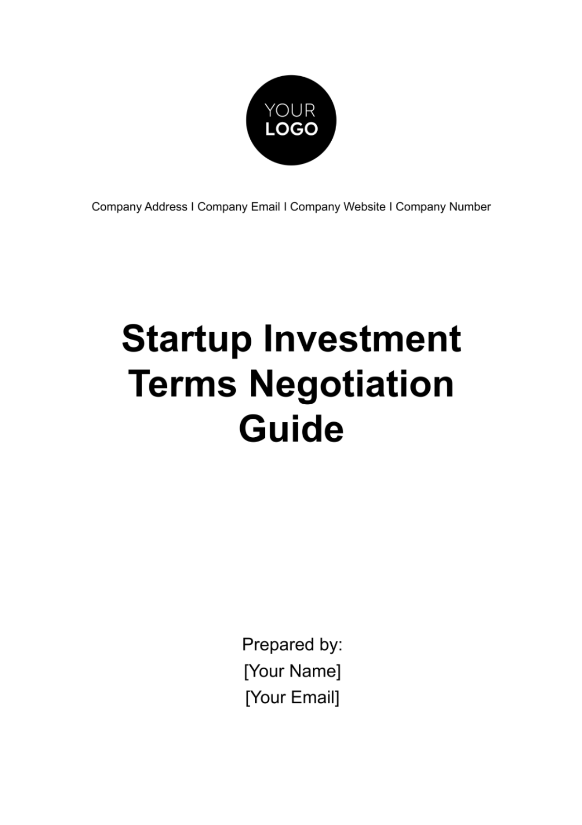 Free Startup Investment Terms Negotiation Guide Template
