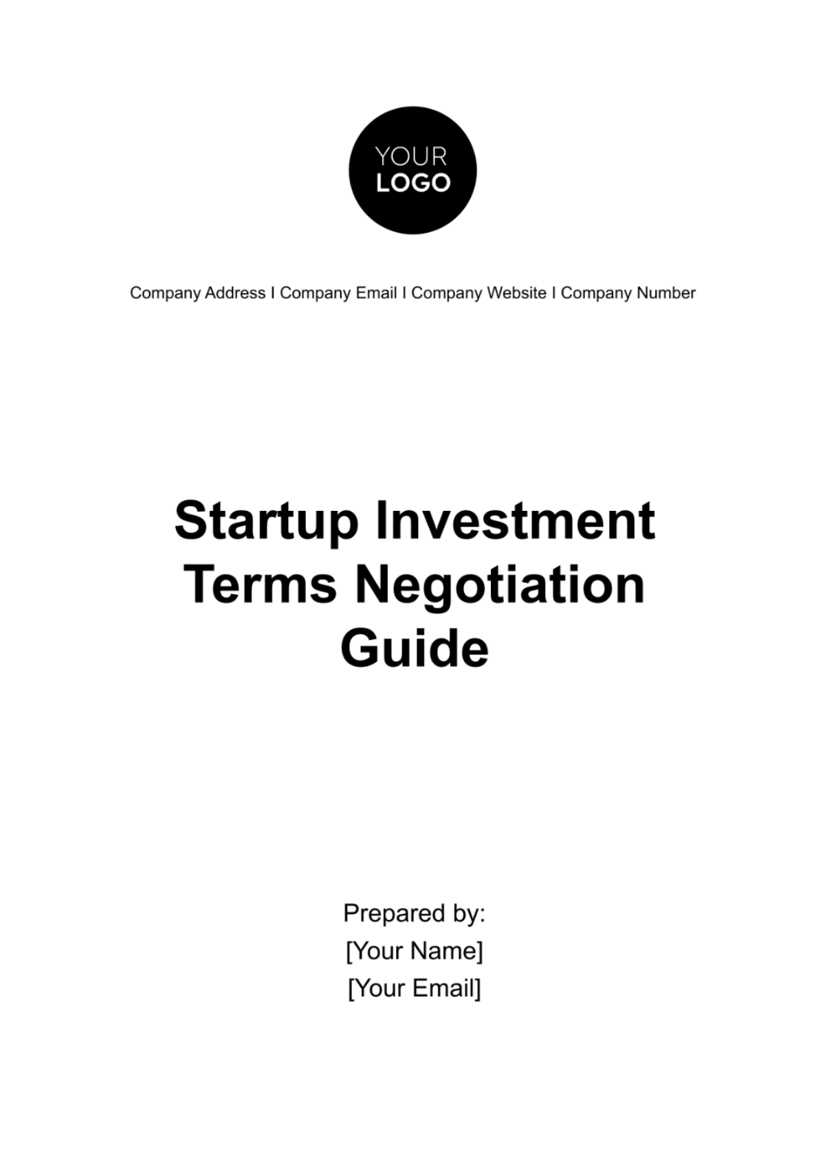 Startup Investment Terms Negotiation Guide Template - Edit Online & Download