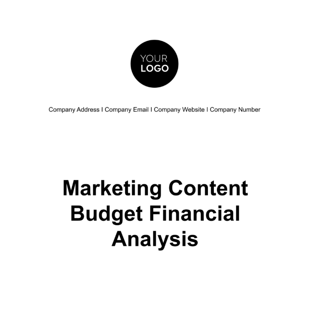 Marketing Content Budget Financial Analysis Template