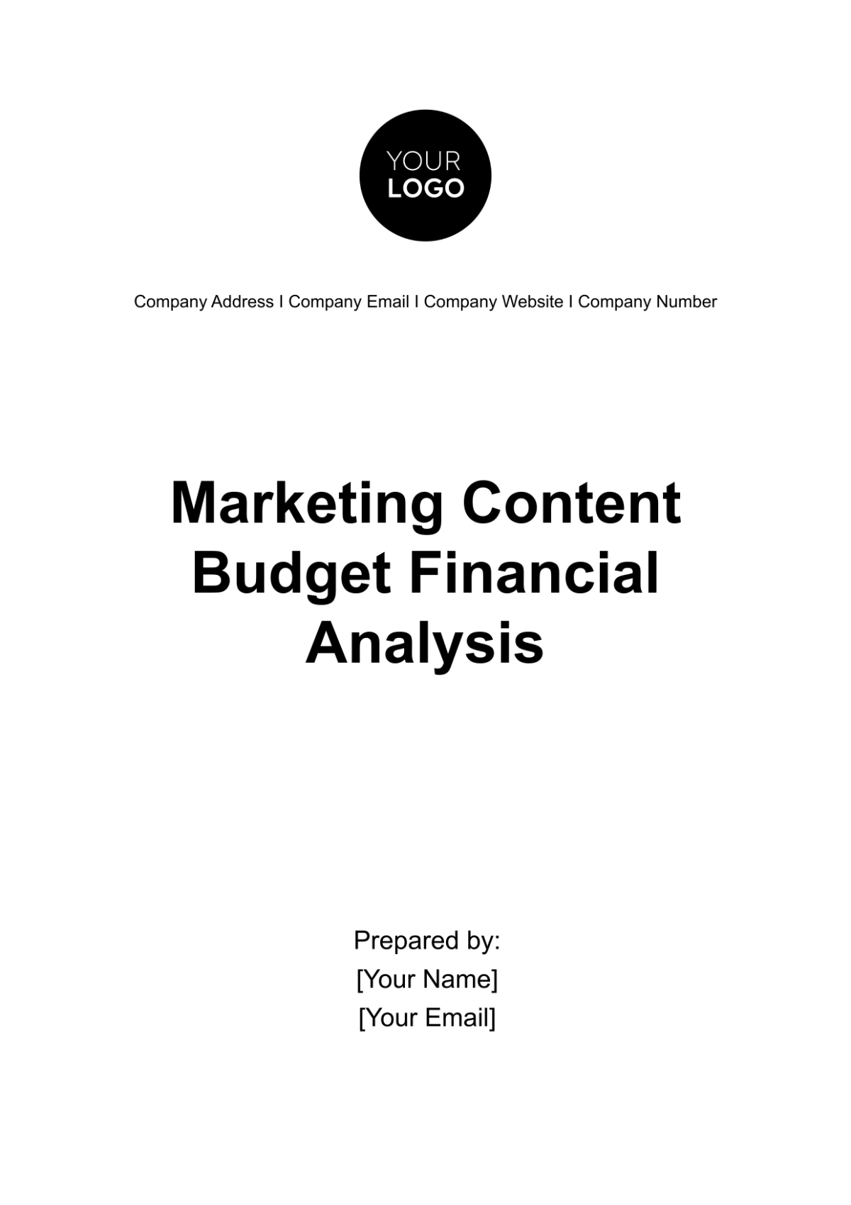 Free Marketing Content Budget Financial Analysis Template