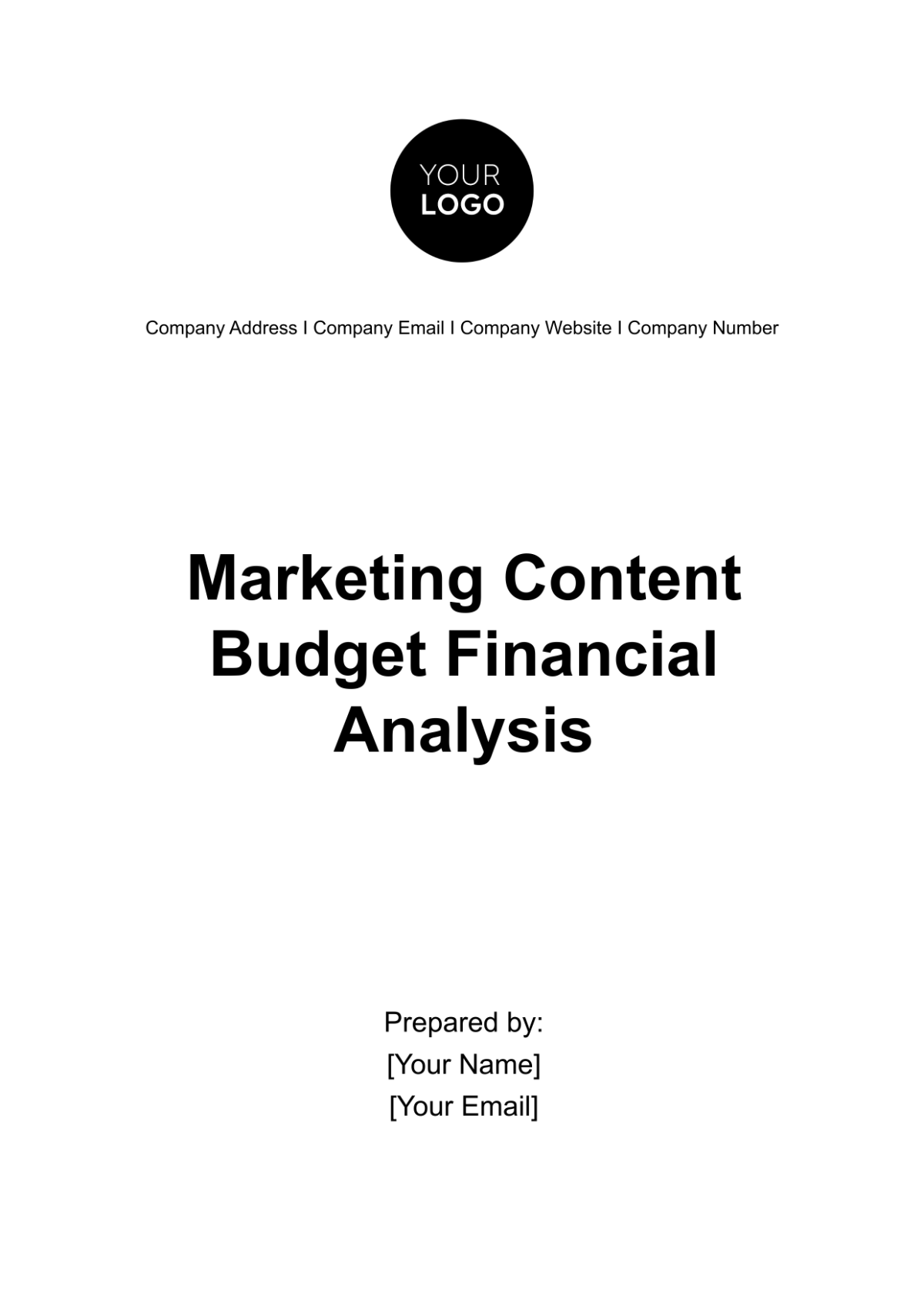 Marketing Content Budget Financial Analysis Template - Edit Online & Download