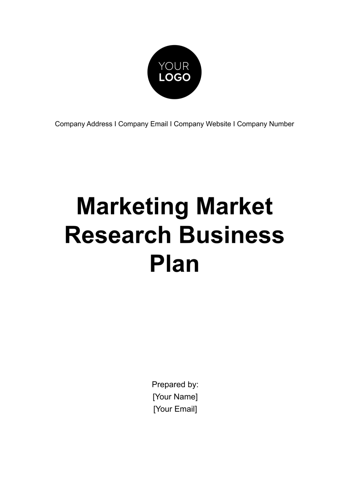 Marketing Market Research Business Plan Template