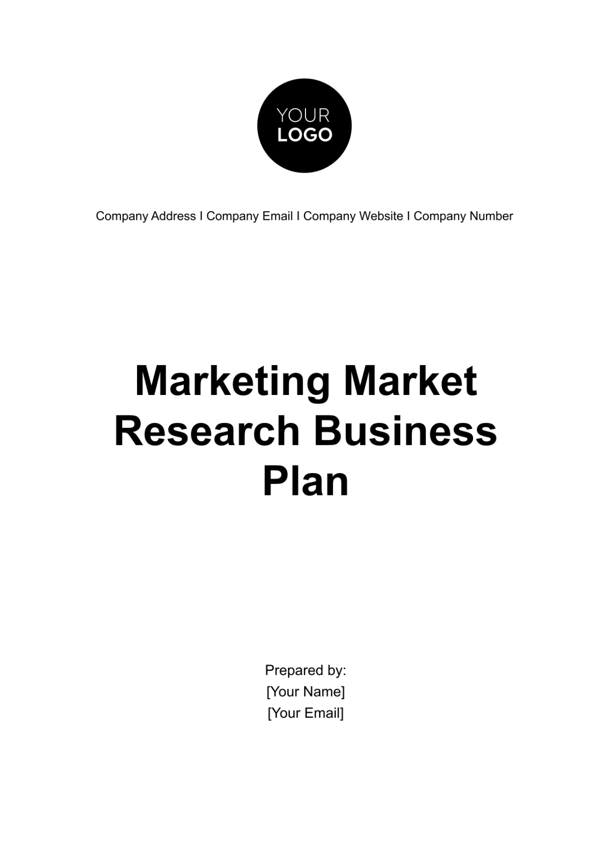 Marketing Market Research Business Plan Template - Edit Online & Download