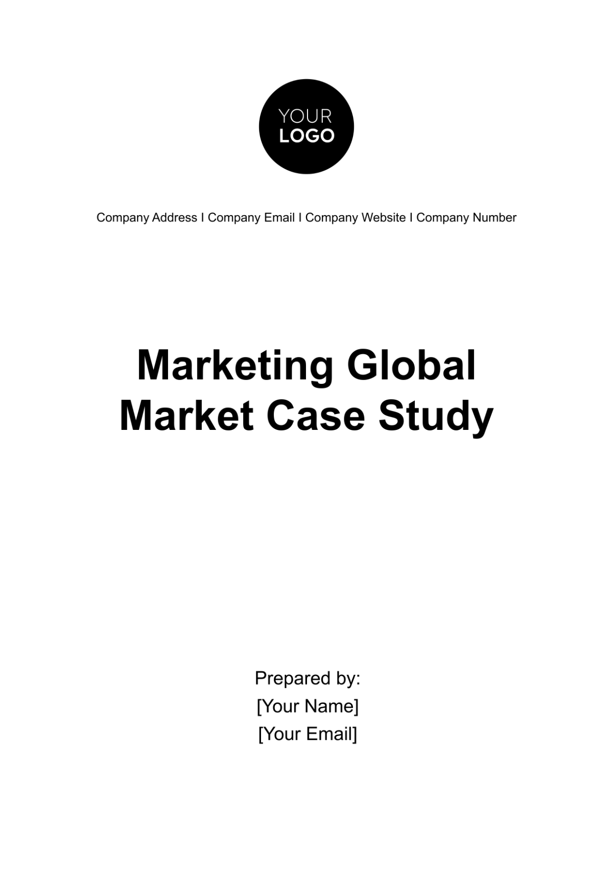 Free Marketing Global Market Case Study Template