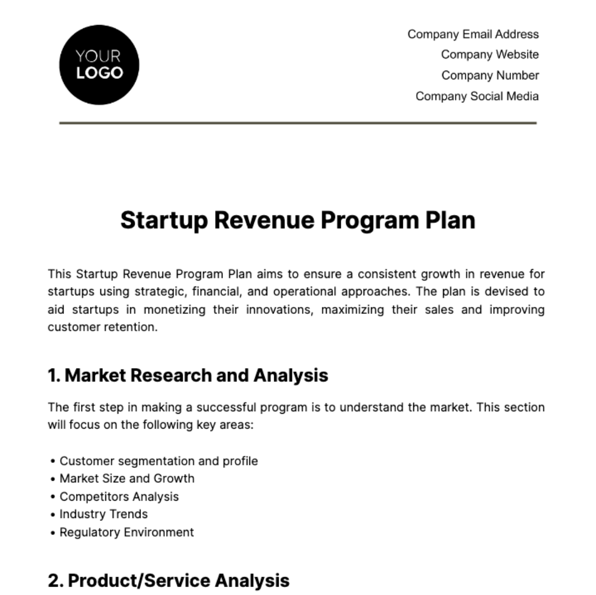 Startup Business Plan PowerPoint Presentation Template - Edit Online ...