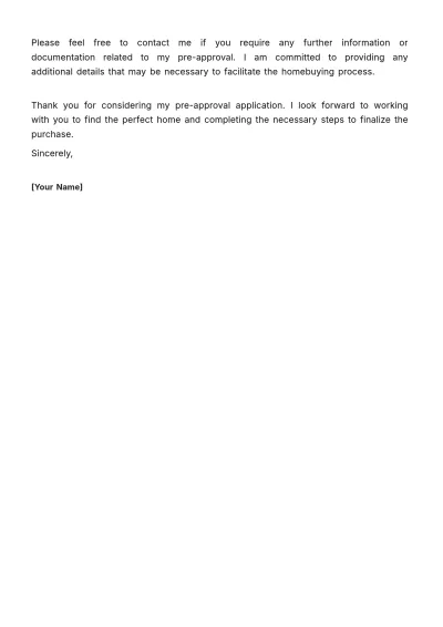 Free Pre-Approval Letter for Home Purchase Template to Edit Online