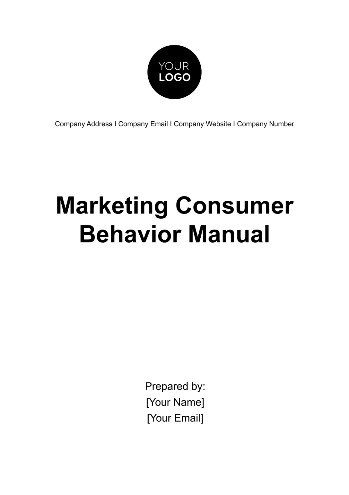 Free Marketing Consumer Behavior Manual Template