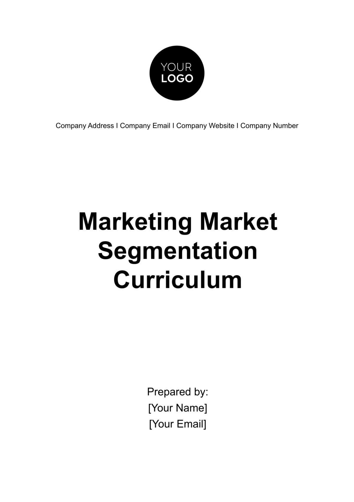 Marketing Market Segmentation Curriculum Template - Edit Online & Download