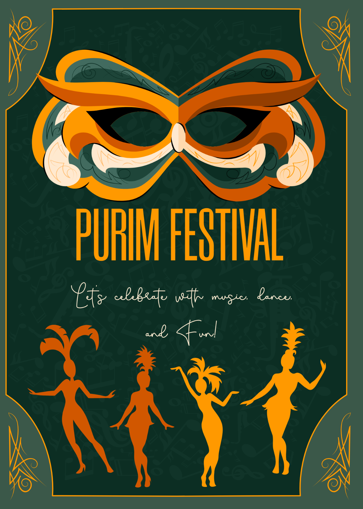 Purim Invitation Card Template